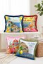 Italian Cities Capri and Florence Scenic 4-Piece Fringed Cushion Cover Set - 2