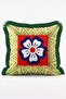 Ethnic Geometric and Floral Motif Mediterranean Patterned 4-Piece Fringed Throw Pillow Cover Set - 6