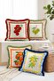 Mediterranean Fruits and Italian Tile Pattern 4-Piece Fringed Cushion Cover Set - 2