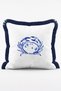 Summer and Beach Themed Crab and Seashell Striped 4-Piece Fringed Throw Pillow Cover Set - 3