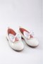 Girl's White Bowknot Scalloped Ballerina Flats - 2