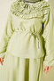 Women's Gathered Collar Skirt Suit - 4