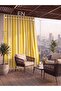 Balcony Curtain with Width and Length Options, Lace-Up Balcony Tarpaulin with Yellow Stripe Pattern - 4