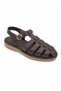 Solea Brown Genuine Leather Knitted Women's Sandals Thermo Sole - 2
