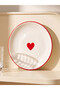 Esvab • Modern & Distinctive Heart Embroidered Ceramic Cake Plate 16 cm