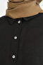 Plus Size Shirt Collar Viscose Tunic - Black - 3