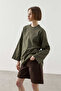 Basic Cotton T-Shirt with Piping Ties Khaki - 7
