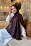 Diamond Pattern Aura Cotton Jacquard Shawl Bitter Brown - 2