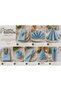 American Service, Set of 6 Special Stitched Duck Linen Fabric Napkins Baby Blue - 3