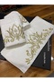 İnci Secret Luxury Gold Embroidered 1 Piece Towel - 100% Bamboo Face Towel - Engagement and Bridal Trunk Special Series - Ecru & Gold 🌟 ✨ - 3