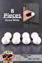 8 Pcs Plastic Round Ball Button Bright White Cabinet Furniture Kitchen Cupboard Drawer Handle Knob Handles
