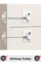 # Lock No-Mount Self-Adhesive Door Window Cabinet Child Baby Room Home Office Workplace Stylish Aesthetic Practical Plate Safety Lock with Rope and Key 2 Pieces - 2