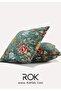 Floral Patterned Green Throw Pillow Cover 45X45 cm Decorative Pillowcase - 3