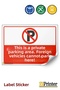 Special Parking Area. Foreign Vehicles Are Not Allowed to Park! Isg Warning Sign Sticker 50X70 cm