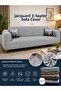 Plain Jacquard 3-Seater Gray Sofa Cover | Elasticated Armchair Cover |Sofa Bed Cover| Sofa Cover