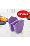 (3 Pieces) Colorful Silicone Oven Mitts Heat Insulated Non-Slip Microwave Cookware Tray Holder - 3