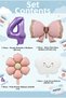 Cloud & Bow Fairy Tale Foil Balloon Set |   Purple Number Birthday Balloon Set for Ages 1-9 |   4 Piece Concept Party Decoration Set - 2