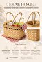 Multi-Purpose Organizer Basket Handmade Natural Wicker Washable Trend Picnic 26 X 30 X 43 cm