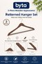 Set of 3 Wooden Look Patterned Clothes Hangers 44 cm Non-Slip Trouser Rods Clothes Hanger with Anti-Slip Pants Rods