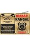 Attention! Kangal Is Available! Attention! There Is a Dog! Camera and No-Trespassing Warning Sign Attention 20 Cm. X 29.7 cm Dir Gold