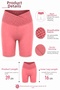 Women's High Waist Cycling Shorts – Double-Breasted Waist Detail, Stretchy Sports Shorts Leggings (Dried Rose) - 4