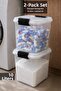 2-Pack 10Lt Lockable Lid Storage Box - Deep Elora Bathroom Organizer Detergent Storage Container Transparent