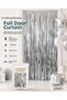Metallic Silver Foil Door Curtain 100X200 cm Party Birthday Decoration Photo Background Curtain