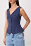 Indigo Fitted V-Neck Modal Vest Twoss26Ye00052 - 3
