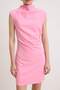 Pembe Drape Detaylı Dik Yaka Kısa / Mini Dokuma Elbise TWOSS26EL00306 - 3