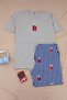 Big Size Gray Regular Cut Striped Teddy Bears Patterned Knitted Pajamas Set Tmnss26Ai00004 - 3