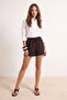 Dark Brown Modal Elastic Waist Beaded Detailed Shorts & Bermuda Twoss26Sr00055 - 5