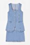 Mavi %100 Pamuk Yelek Etek Denim Alt - Üst Takım TWOSS26AU00192 - 5