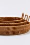 3-Piece Wicker Look Plastic Tray & Basket Set Tphss26Tps00003 - 3