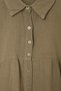 Khaki Balloon Sleeve Comfortable Fit Muslin Skirt Flounced Crop Shirt Tdrss26Go00103 - 6