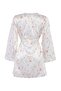 Beyaz-Çok Renkli Saten Dantelli 4'lü Çeyiz Set Dokuma Pijama Takımı-Külot-Sabahlık THMSS26PT00036 - 5