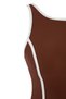 Brown Color Block Ribbed Halter Neck Covered 2-Piece Tie Detail Skirted Swimsuit Tbess26Ma00006 - 7