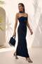 Siyah Straplez Shift/Düz Kesim Maxi Dokuma Abiye & Mezuniyet Elbisesi TPRSS26AE00068