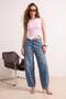 Açık Pembe Fitted/Vücuda Oturan Kayık Yaka Düğmeli Crop Yumuşak Örme Bluz TWOSS26BZ00153 - 2