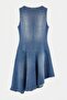 Mavi Kolsuz Asimetrik Midi Denim Elbise TWOAW27EL00030 - 7