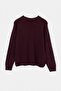Wardrobe Essentials Bordo Alpaka Yün Karışımlı Premium İplik Geniş Kalıp Triko Kazak|TWOAW26KZ00080 - 7