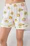 Ecru 100% Cotton Duck Patterned Ribbed Shorts Knitted Pajamas Set Thmss25Pt00300 - 3