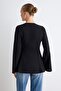 Black Fitted Linen-Look 100% Cotton Tunic Tctss26Uk00012 - 5