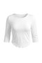 Ekru %100 Pamuk Truvakar Kol Bisiklet Yaka Crop Kol Ucu Detaylı Örme T-Shirt TWOAW27TS00042 - 5