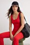 Red Brushed Soft Fabric Knitted Sports Top/Blouse Thmss26Bz00008 - 2