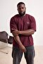 Big Size Burgundy Oversized /Wide 100% Cotton Slogan Printed T-Shirt Tmnss26Bf00004