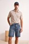Gray Regular/Normal Cut Modal Content Polo Neck T-Shirt Tmnss26Po00043 - 4