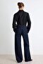 Koyu Mavi %100 Pamuk Normal Bel Ekstra Wide Leg Jeans TWOAW27JE00087 - 4