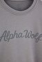 Gray Oversize/Relaxed Fit Slogan Printed Sweatshirt Tmnaw27Sw00021 - 2