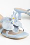 S-622 Baby Blue Orchid Detailed Thin Heeled Women's Slippers - 6