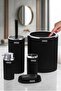 Stella Chrome Round Striped 5-Piece Bathroom Set Black - 2